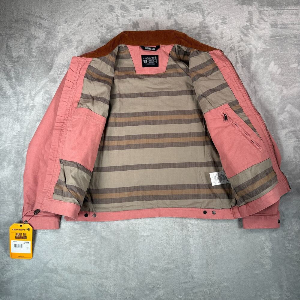 Carhartt Womens Small Iconic Crawford Detroit Jacket Rose Tint NEW - Picture 2 of 11